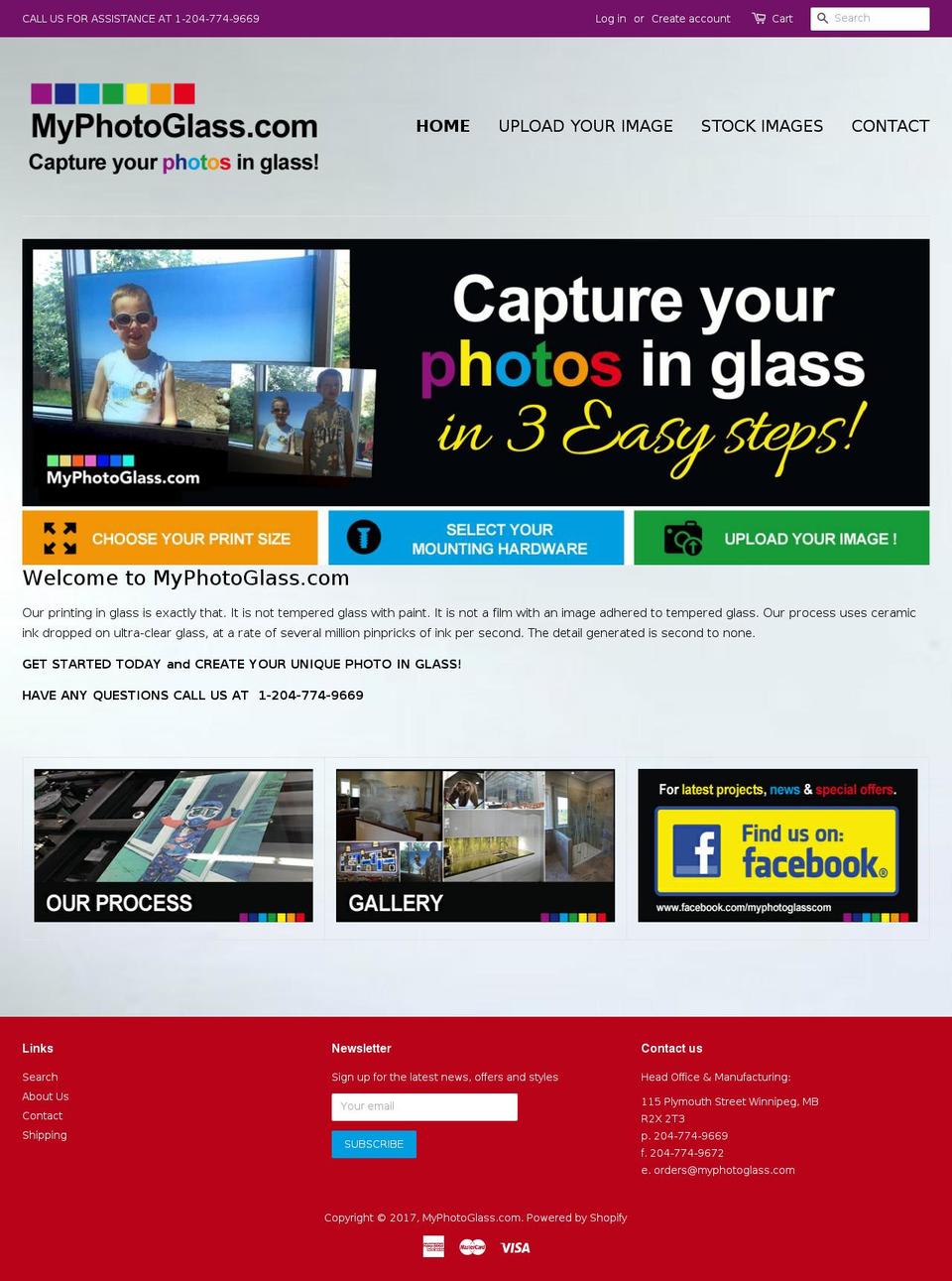 myphotoglass.com shopify website screenshot