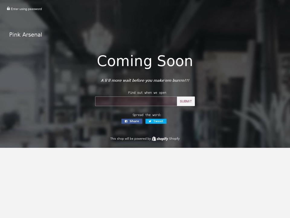 mypinkarsenal.com — Shopify storefront screenshot