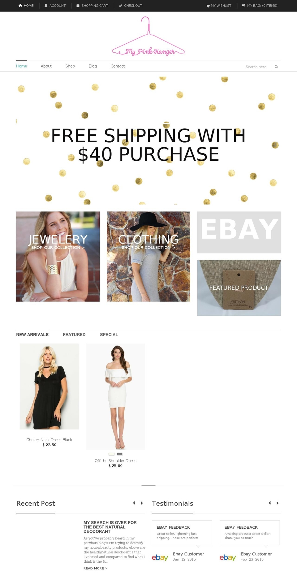 mypinkhanger.com shopify website screenshot