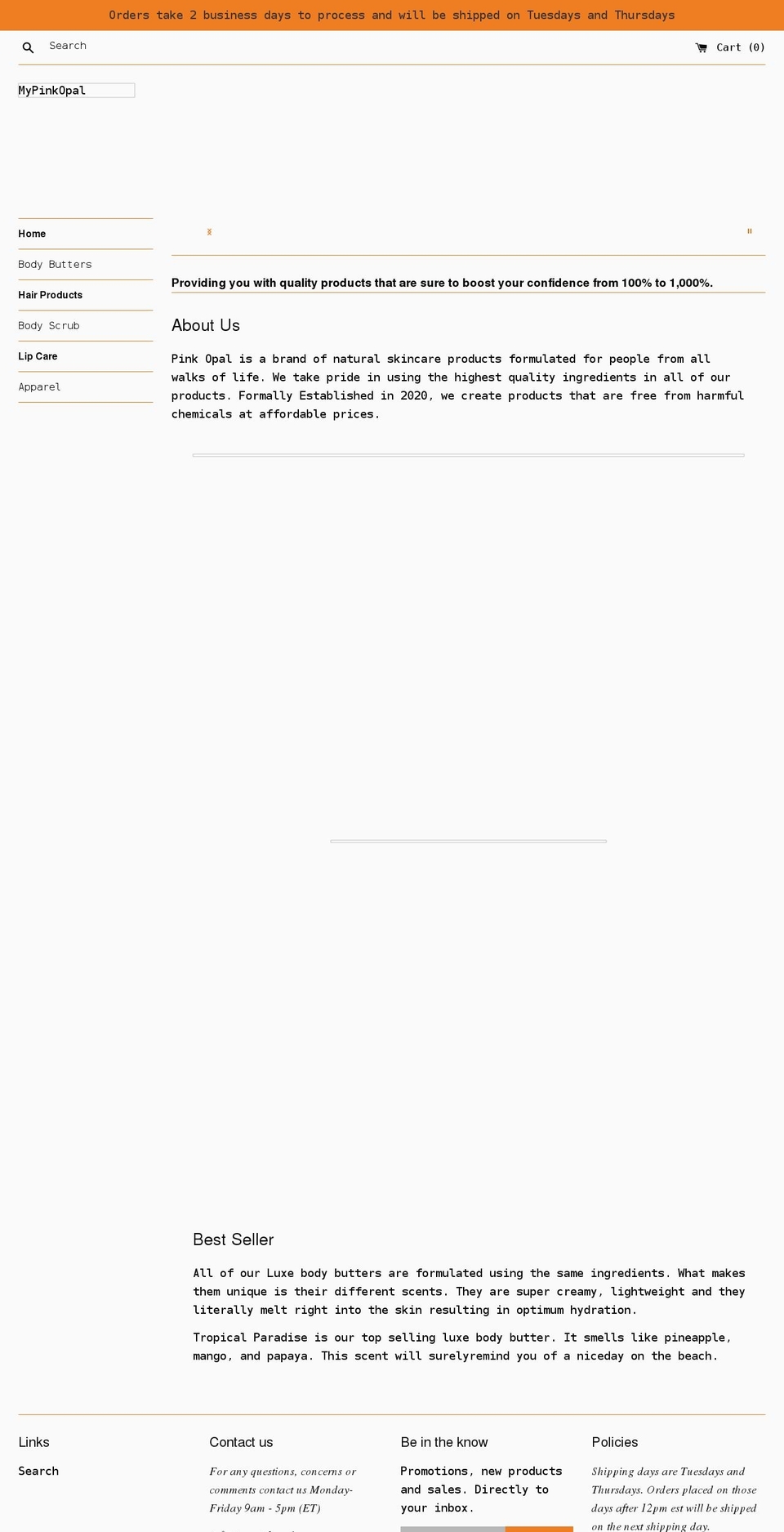 mypinkopal.com shopify website screenshot