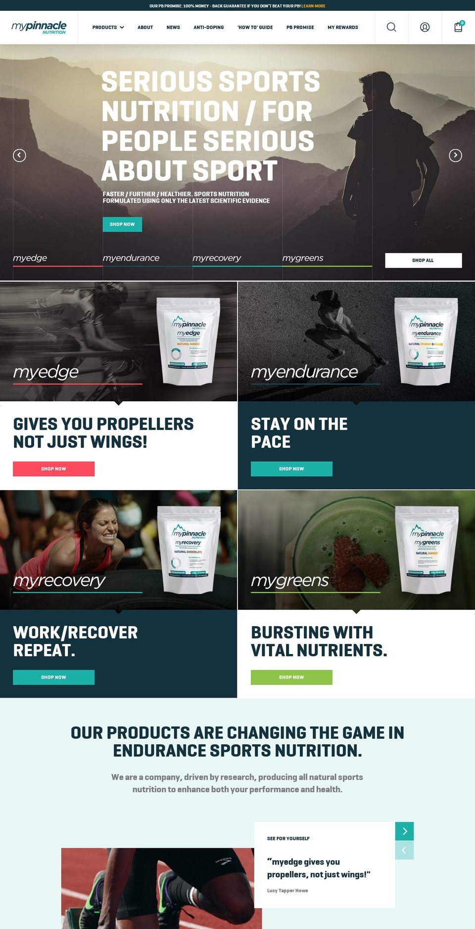 mypinnaclenutrition.com shopify website screenshot