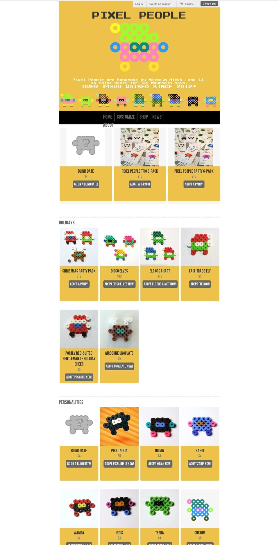 mypixelpeople.com shopify website screenshot
