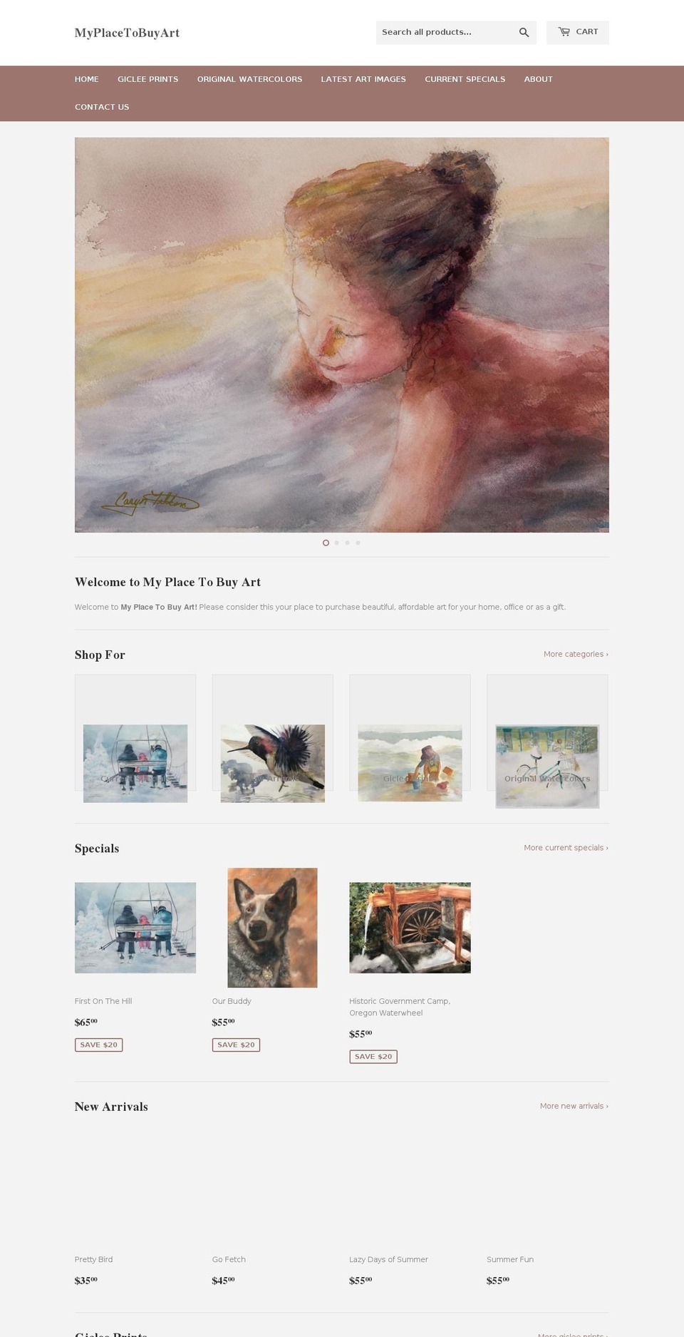myplacetobuyart.com — Shopify storefront screenshot