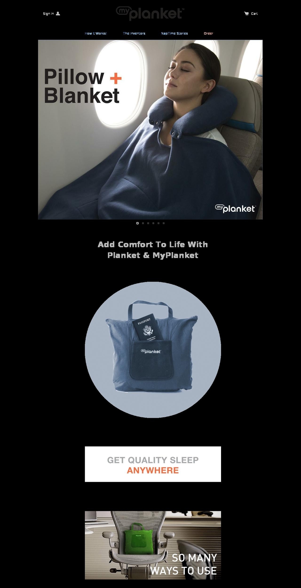 Solo - Test White Shopify theme site example myplanket.com