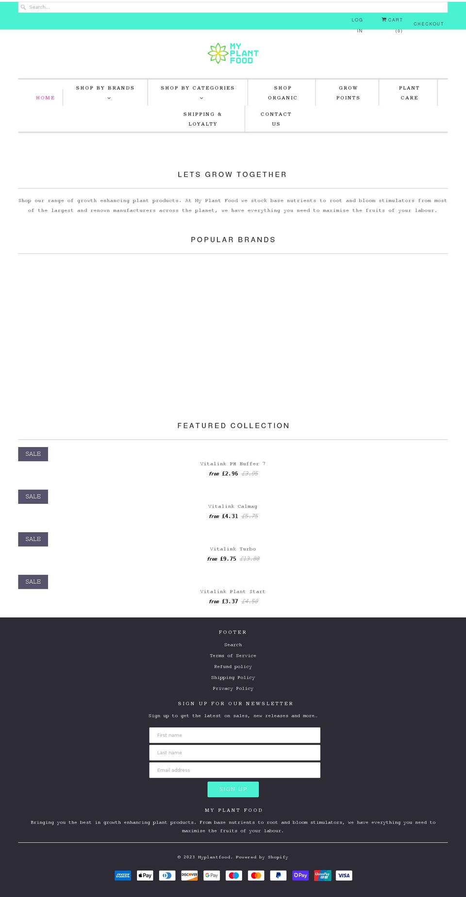 myplantfood.co.uk shopify website screenshot