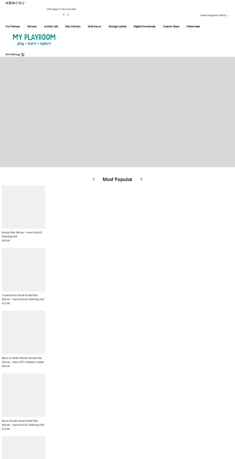 myplayroom.co.uk shopify website screenshot