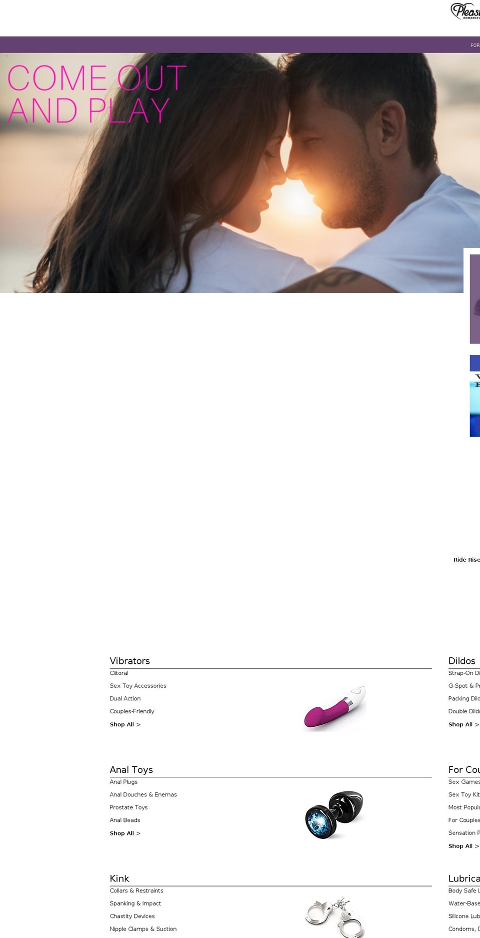 mypleasurestore.com shopify website screenshot