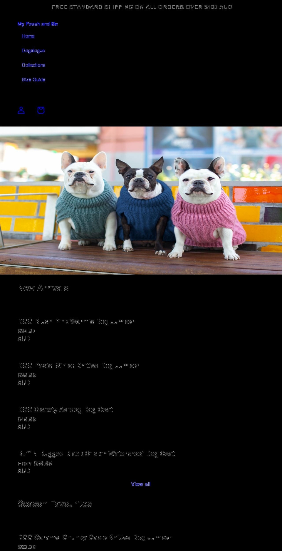 mypoochandme.com shopify website screenshot