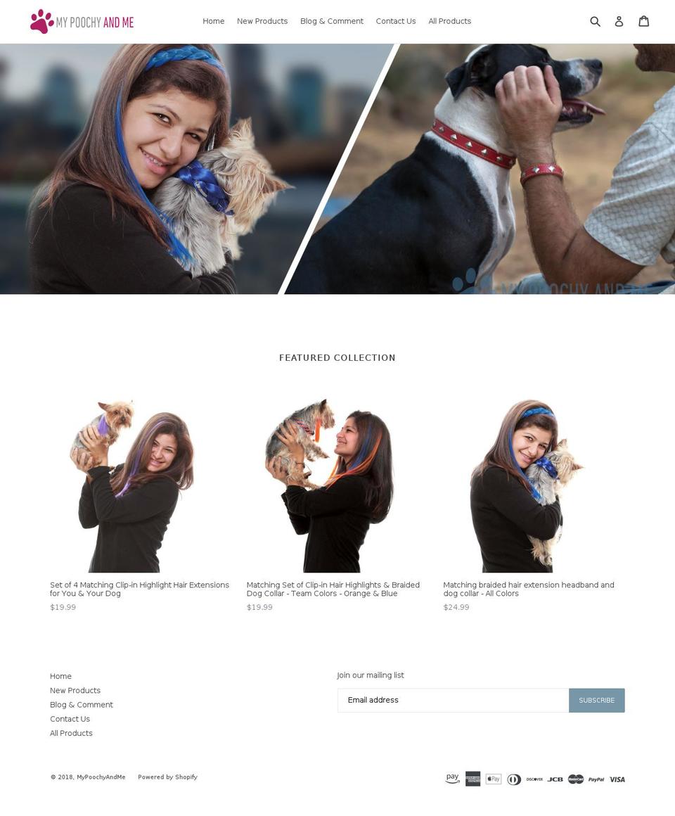 mypoochyandme.com — Shopify storefront screenshot