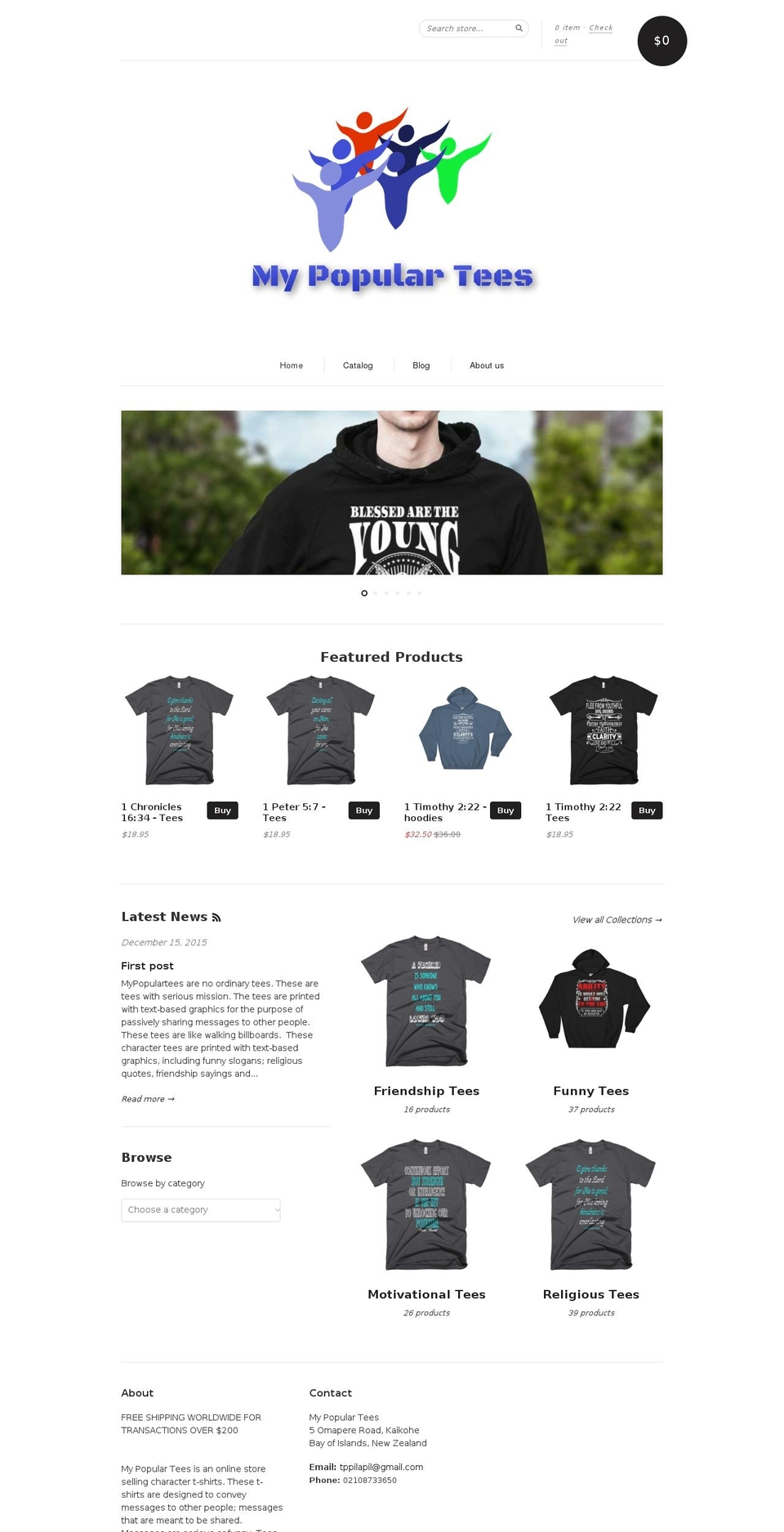 mypopulartees.com — Shopify storefront screenshot