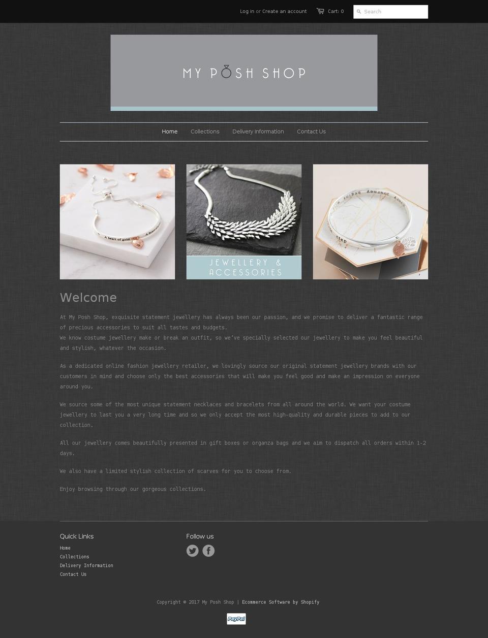 myposhshop.com shopify website screenshot