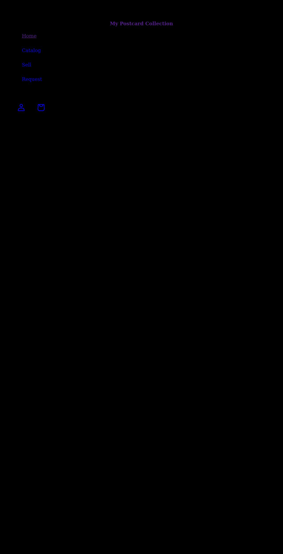 mypostcardcollection.com shopify website screenshot