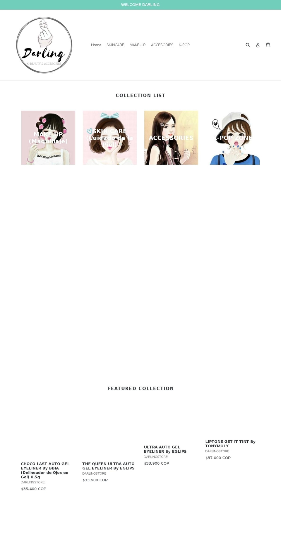 myprettydarling.com — Shopify storefront screenshot