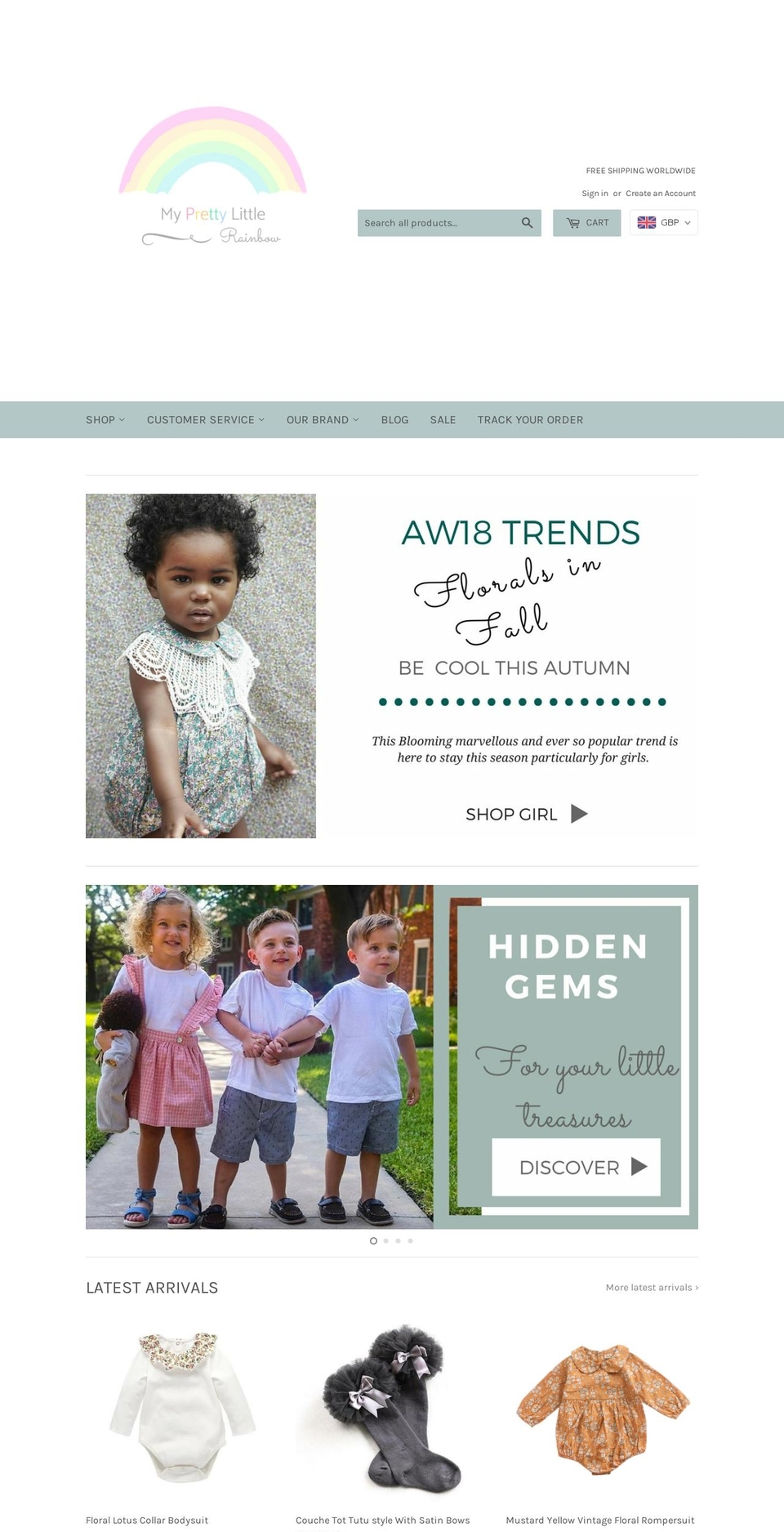 myprettylittlerainbow.com — Shopify storefront screenshot