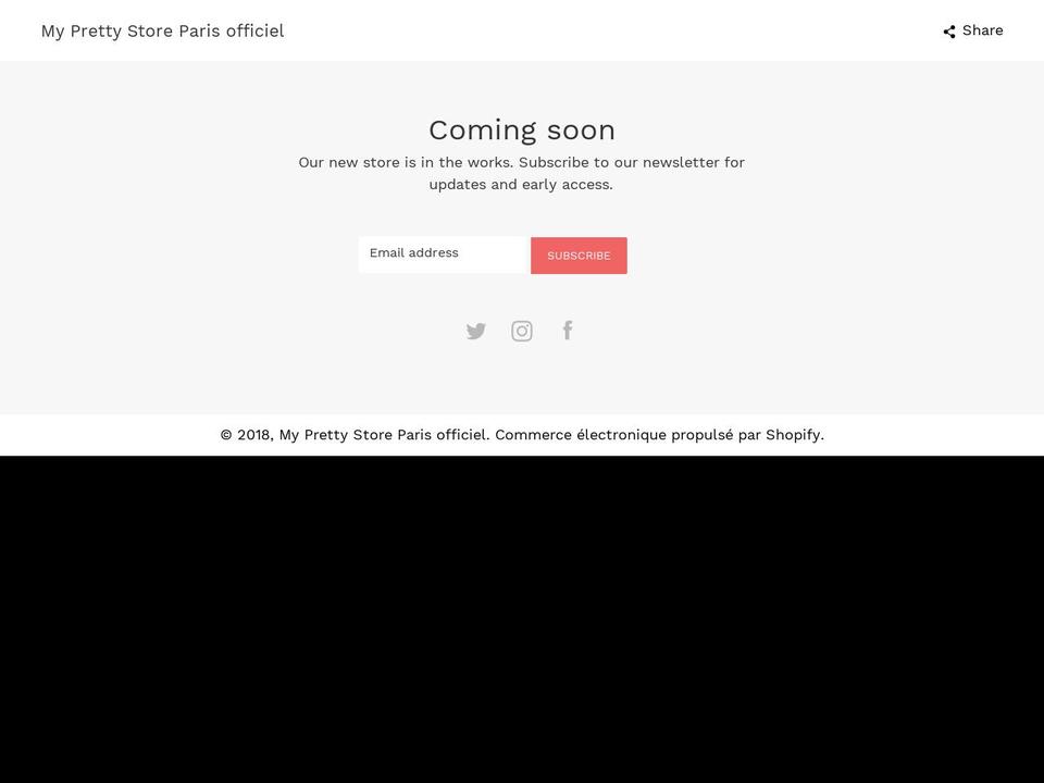 myprettystoreparis.com — Shopify storefront screenshot