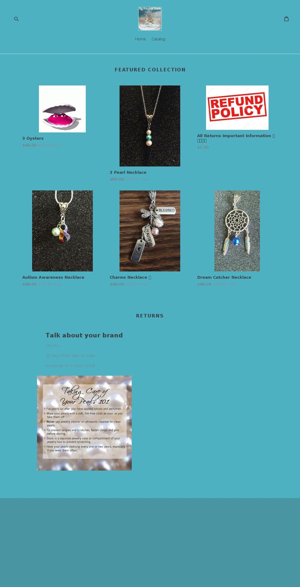 mypricelesspearls.com — Shopify storefront screenshot