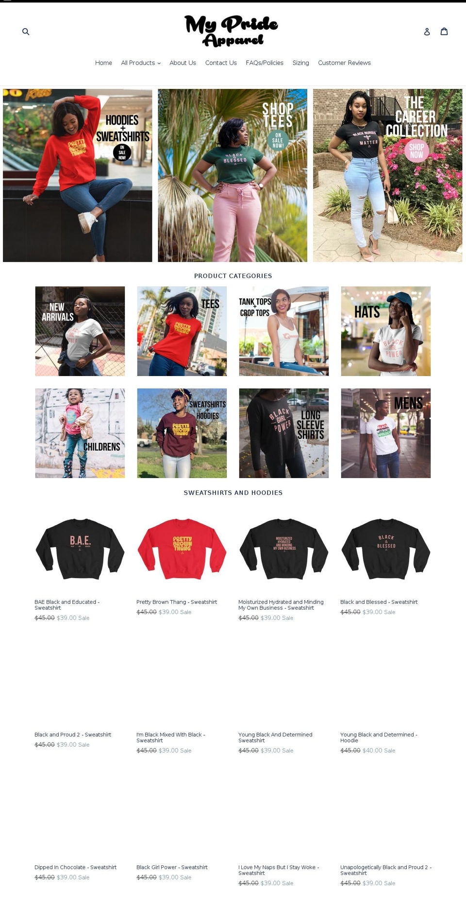 myprideapparel.com shopify website screenshot