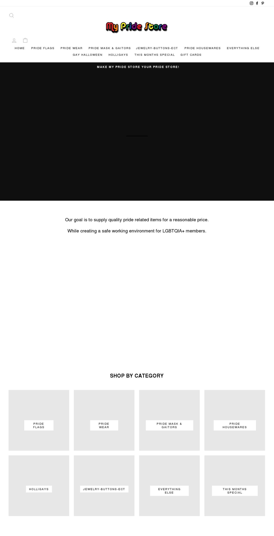 mypridestore.net shopify website screenshot