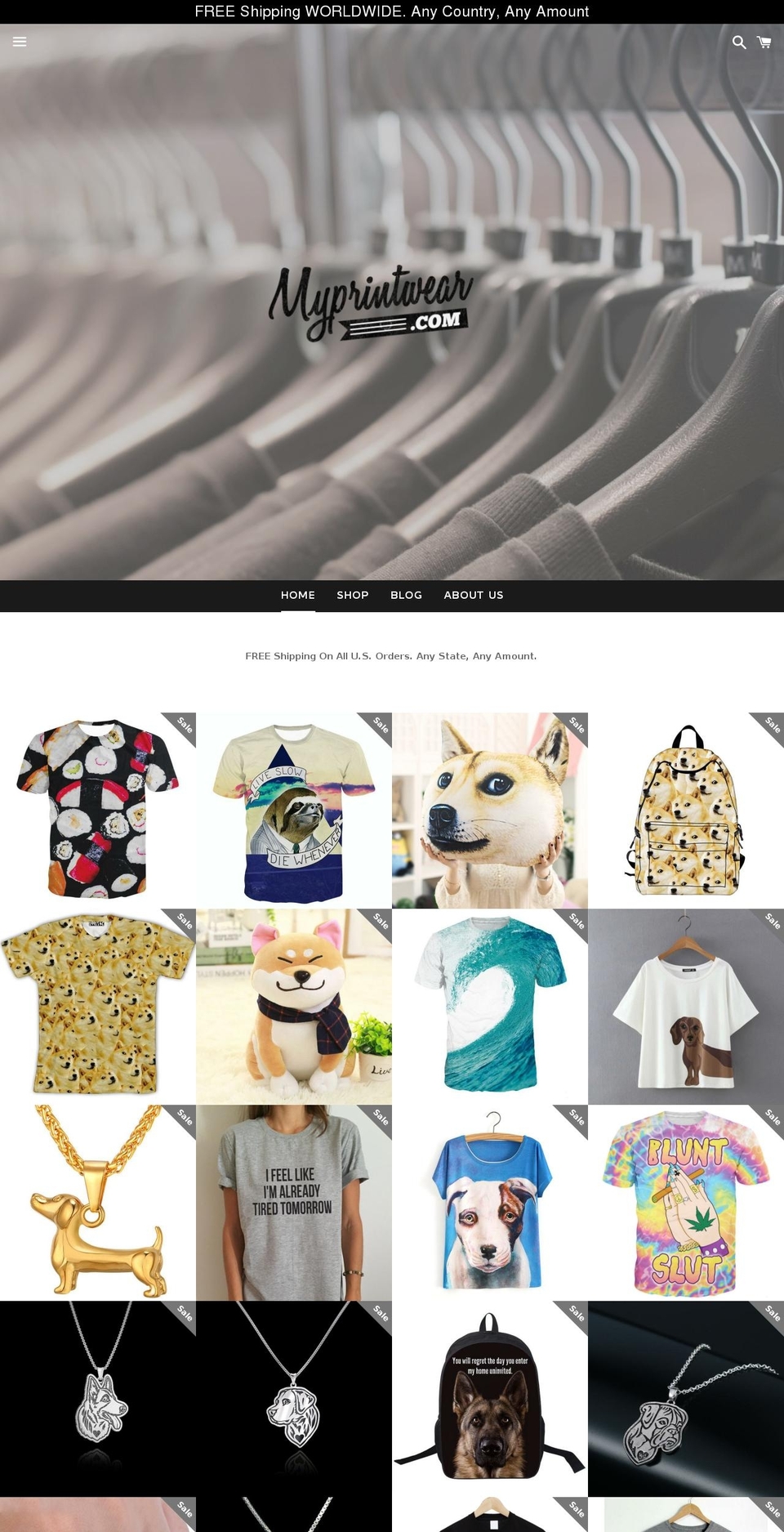 myprintwear.com shopify website screenshot