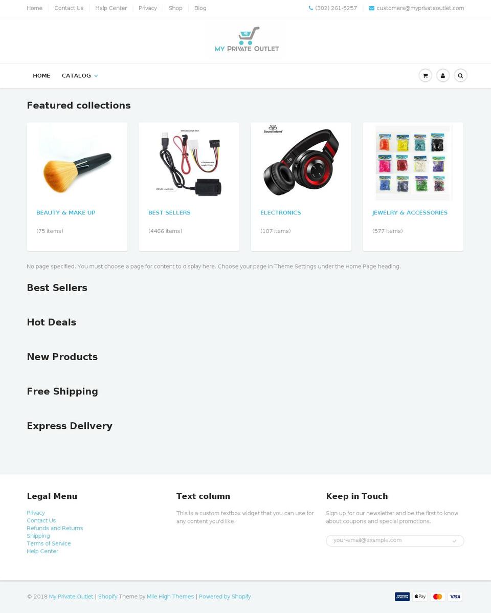 myprivateoutlet.com — Shopify storefront screenshot