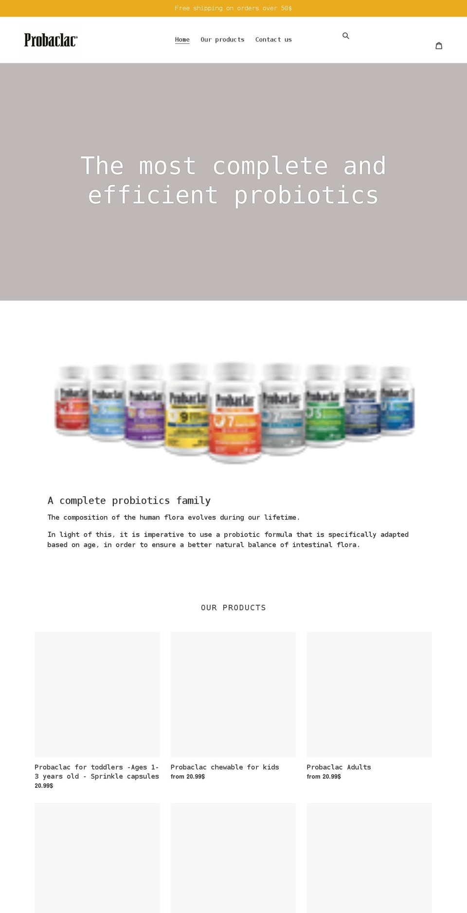 myprobiotics.com shopify website screenshot