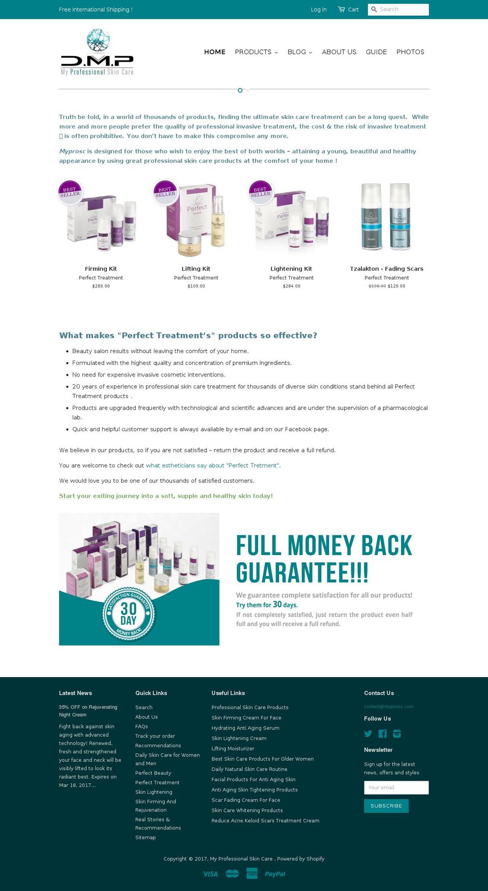 myprosc.com shopify website screenshot