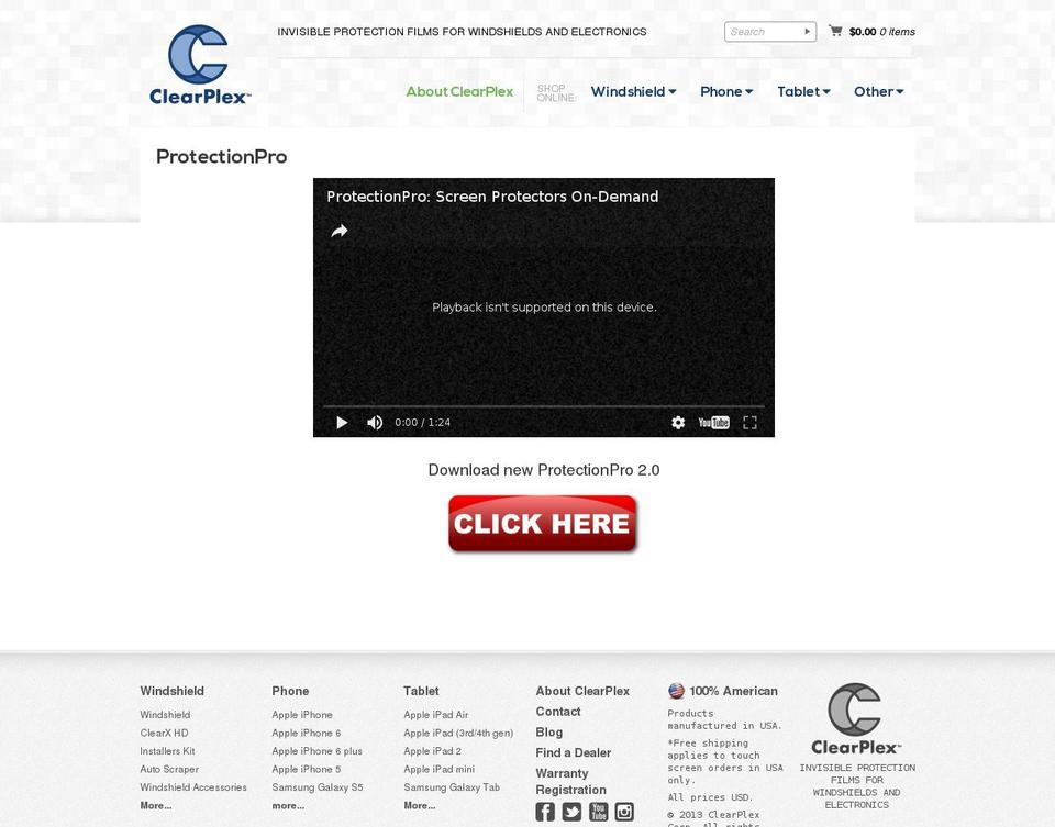 Clearplex Shopify theme site example myprotectionpro.com