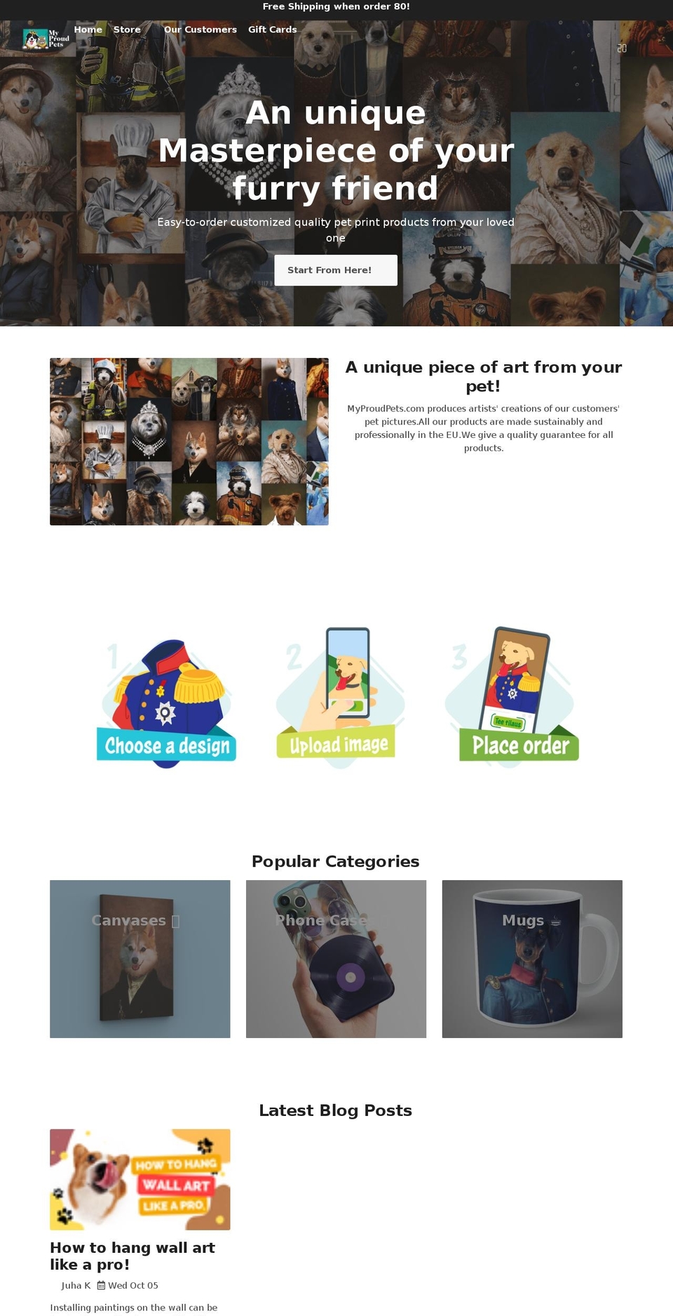 myproudpets.com shopify website screenshot