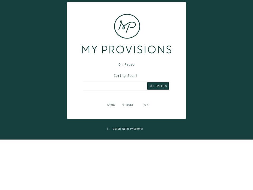myprovisions.com shopify website screenshot