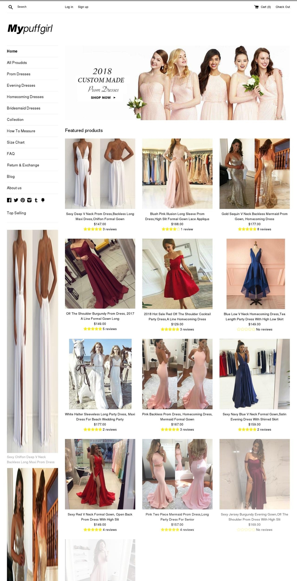 mypuffgirl.com shopify website screenshot