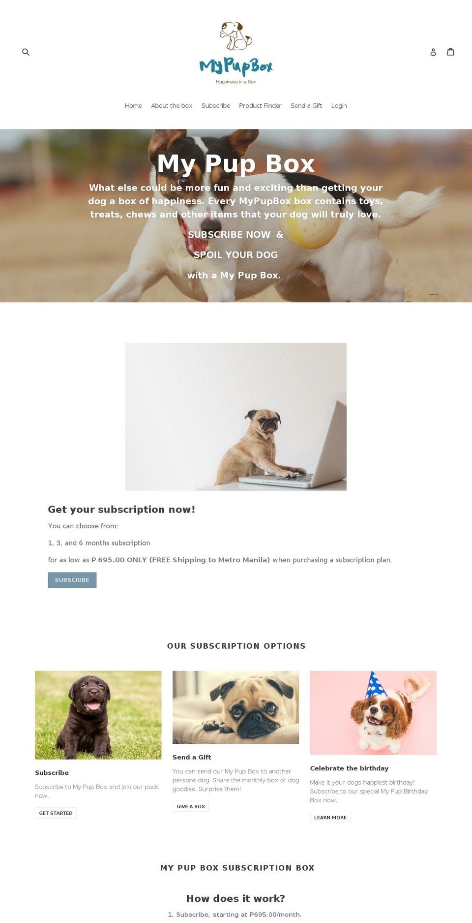 mypupbox.com — Shopify storefront screenshot