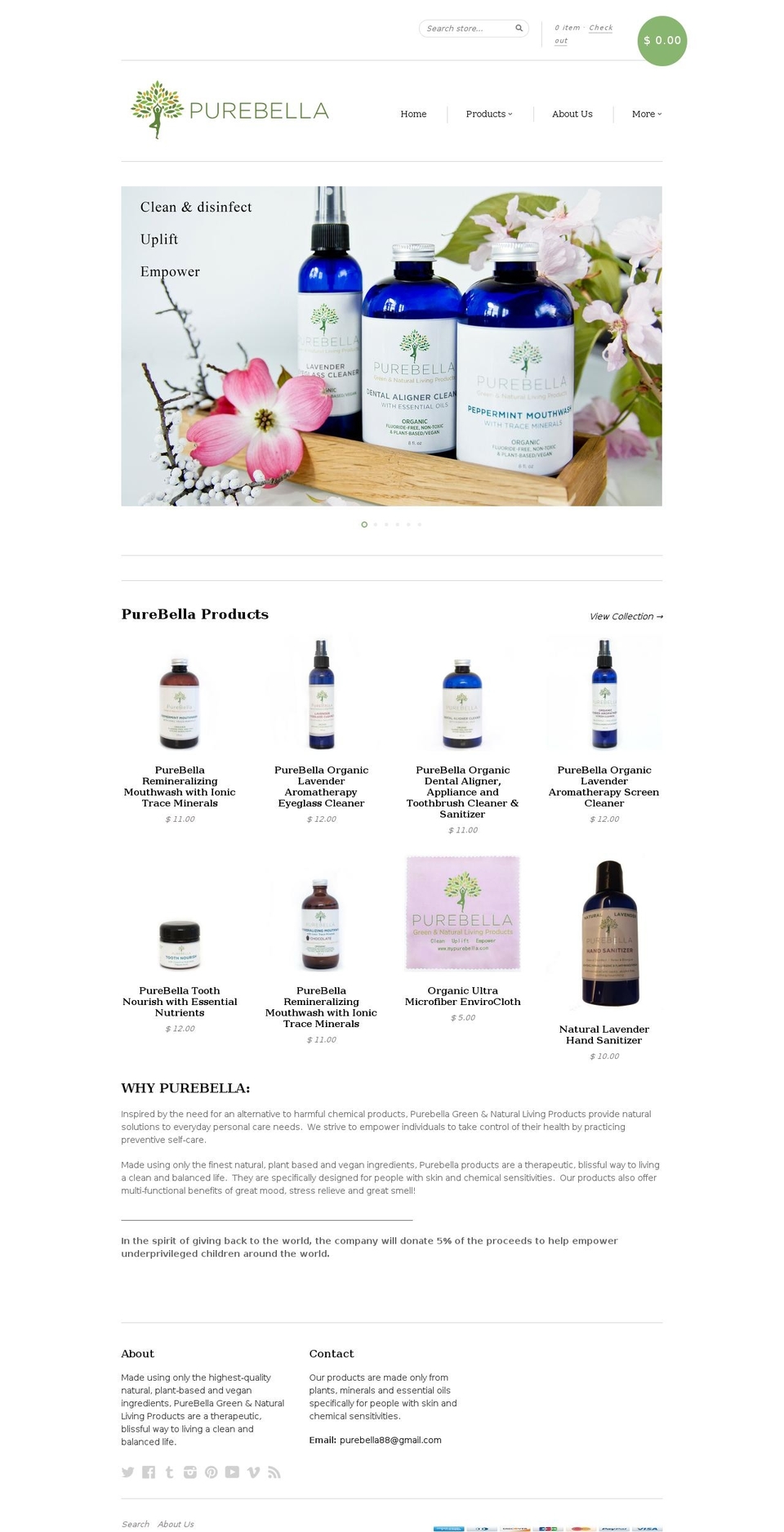 mypurebella.com shopify website screenshot