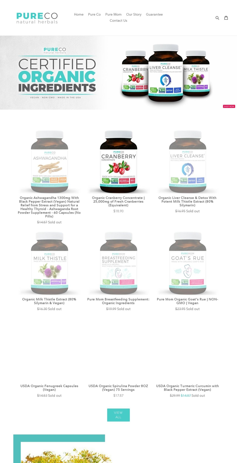 mypureco.com shopify website screenshot