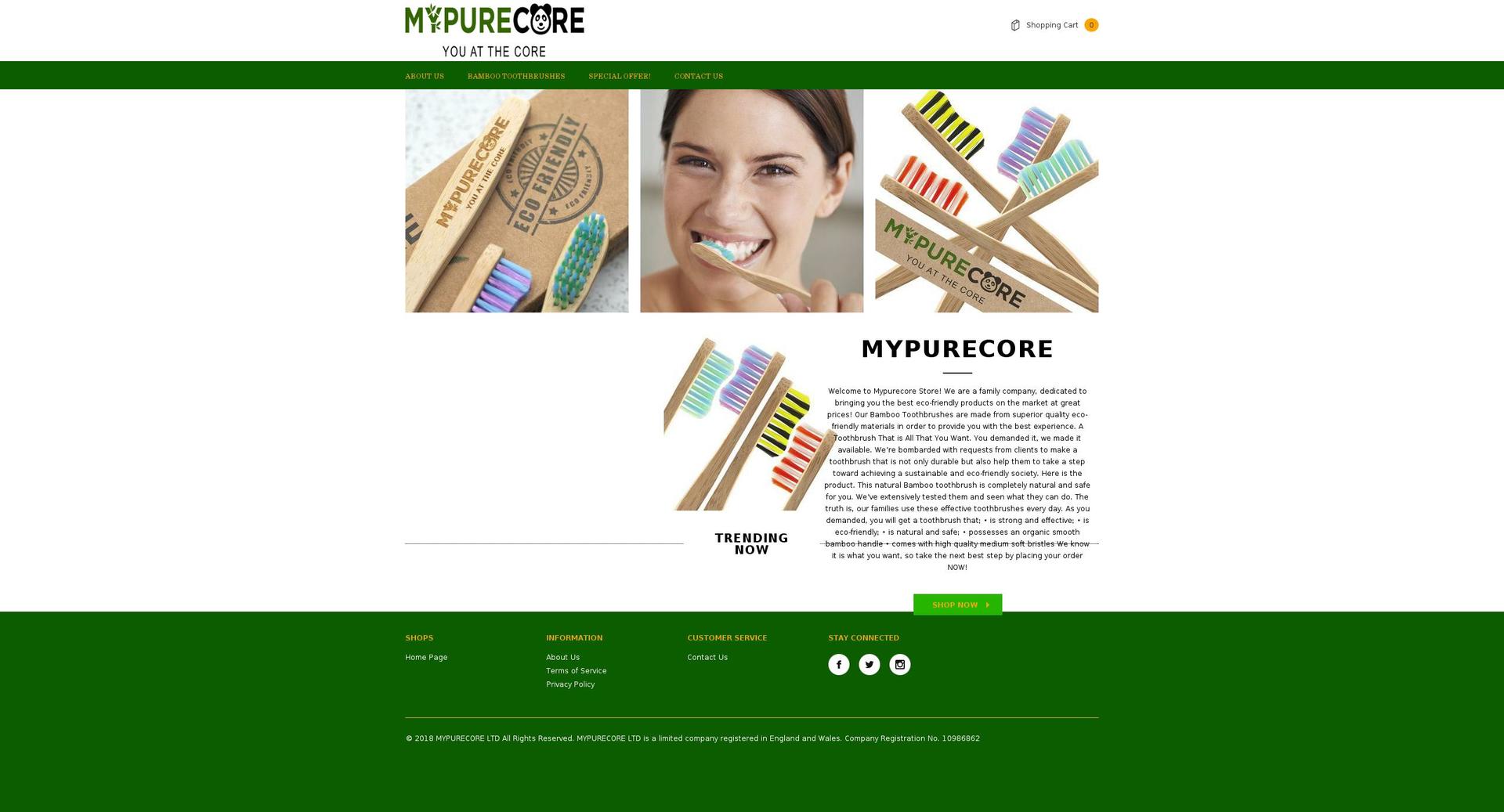 mypurecore.com shopify website screenshot