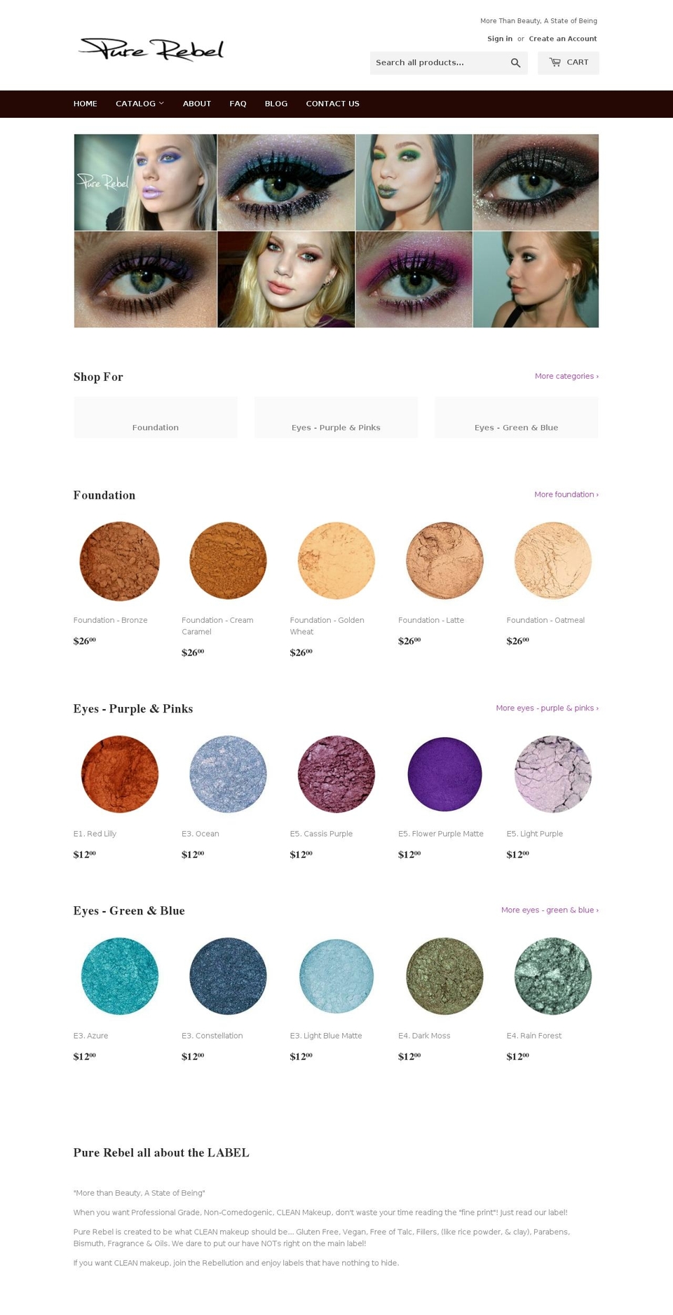 mypurerebel.com — Shopify storefront screenshot