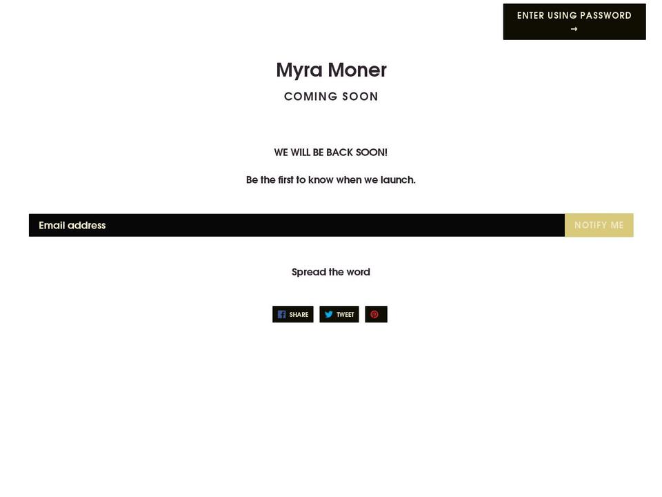 myramoner.com — Shopify storefront screenshot