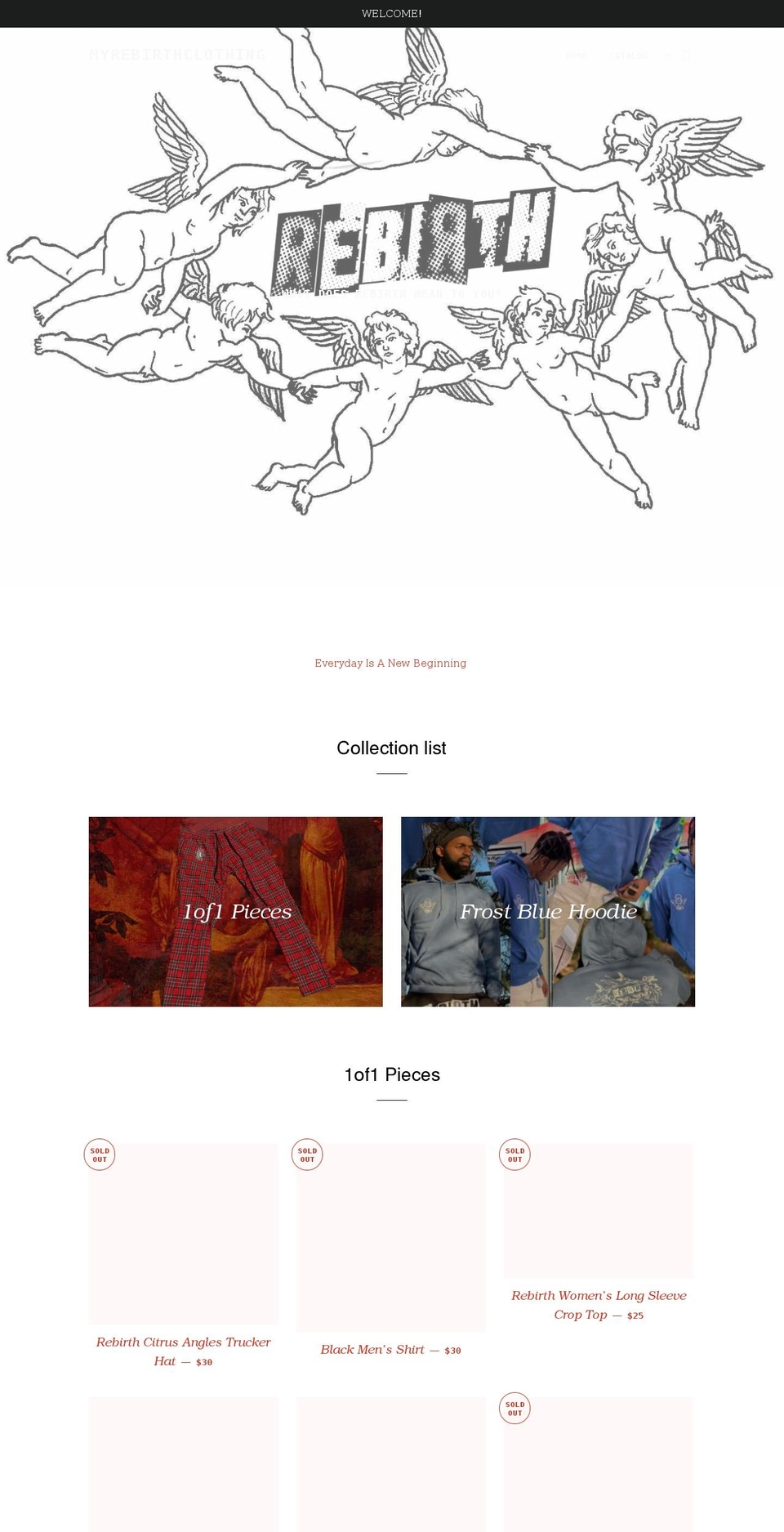 myrebirthclothing.com shopify website screenshot