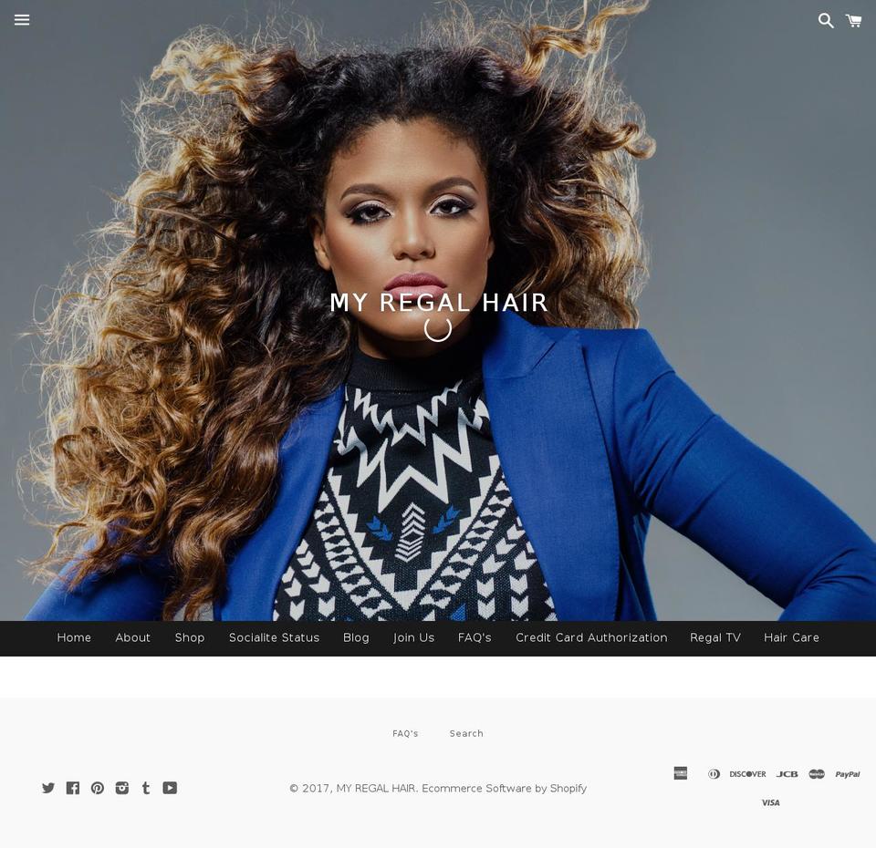 myregalhair.com shopify website screenshot