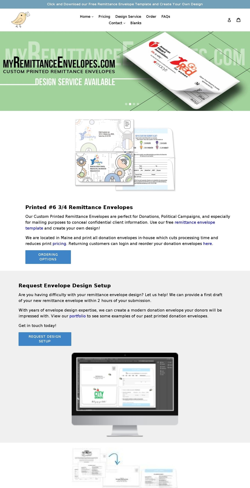 myremittanceenvelope.com shopify website screenshot