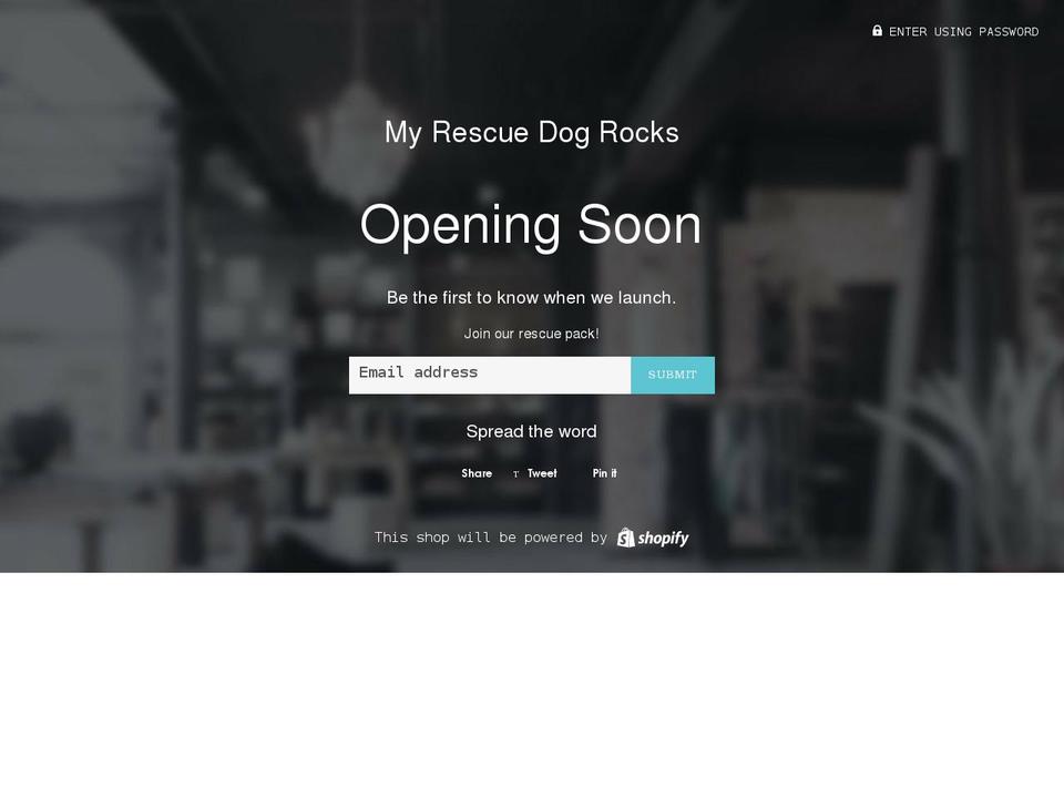 myrescuedogrocks.com shopify website screenshot