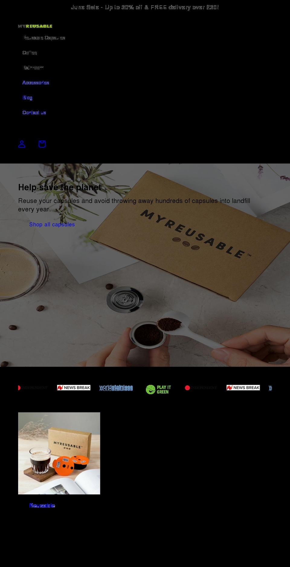 myreusable.co.uk shopify website screenshot