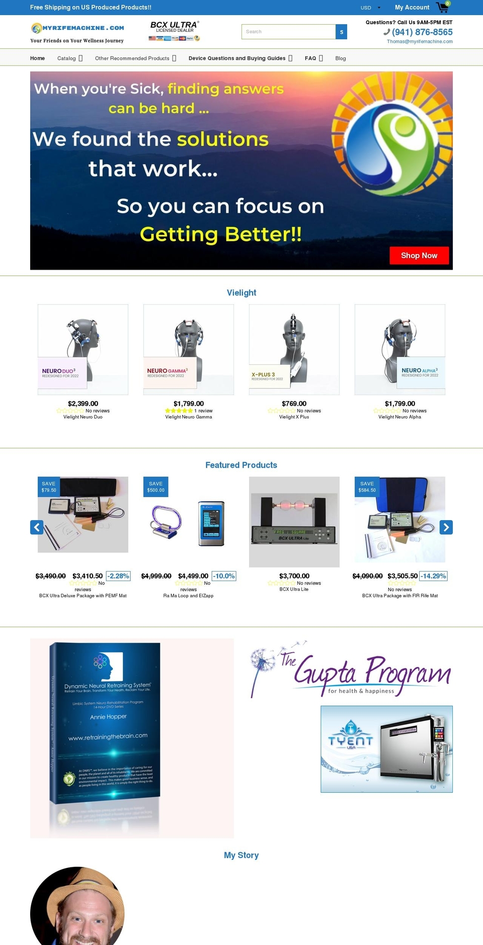 myrifemachine.com shopify website screenshot