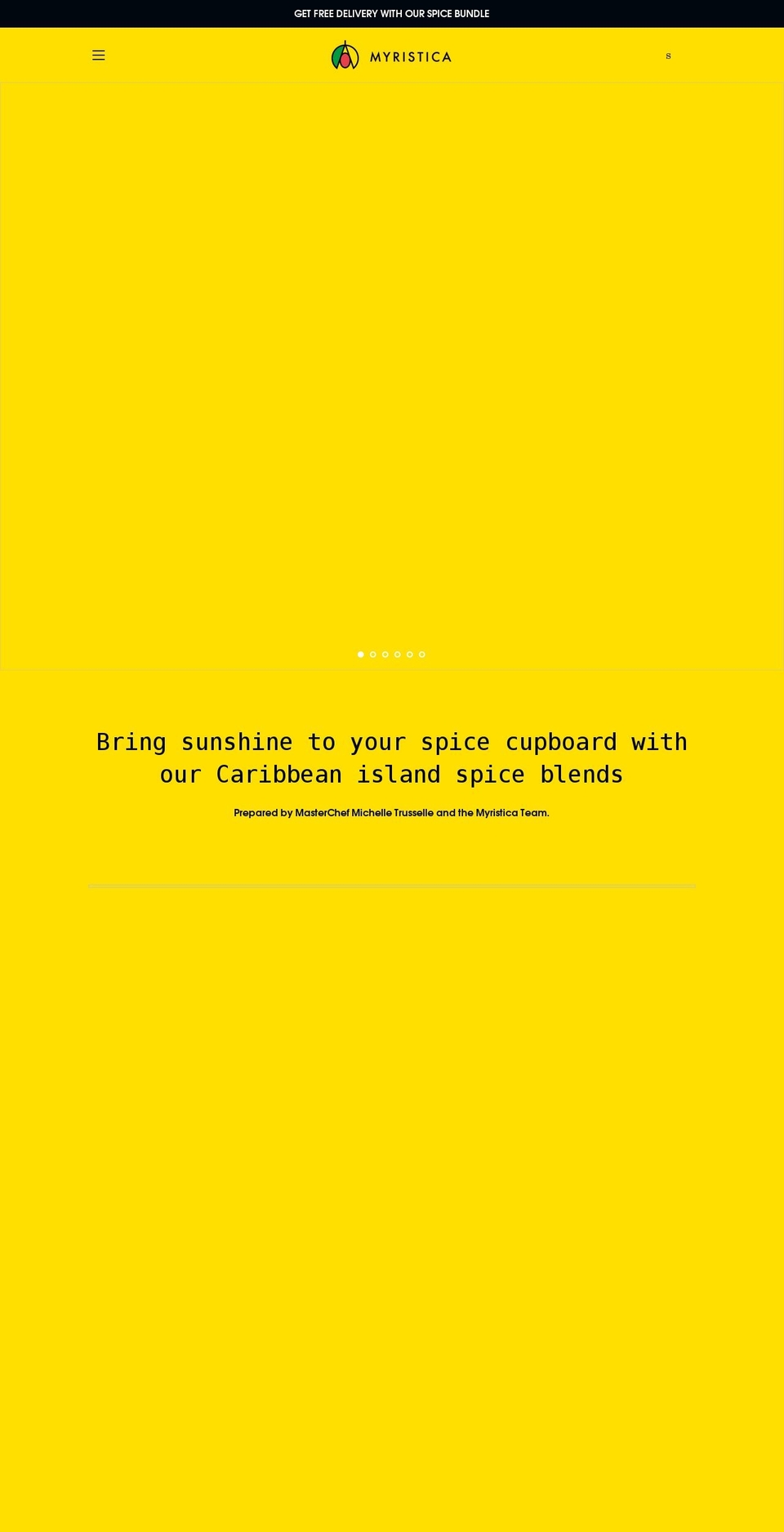 myristica.co.uk shopify website screenshot