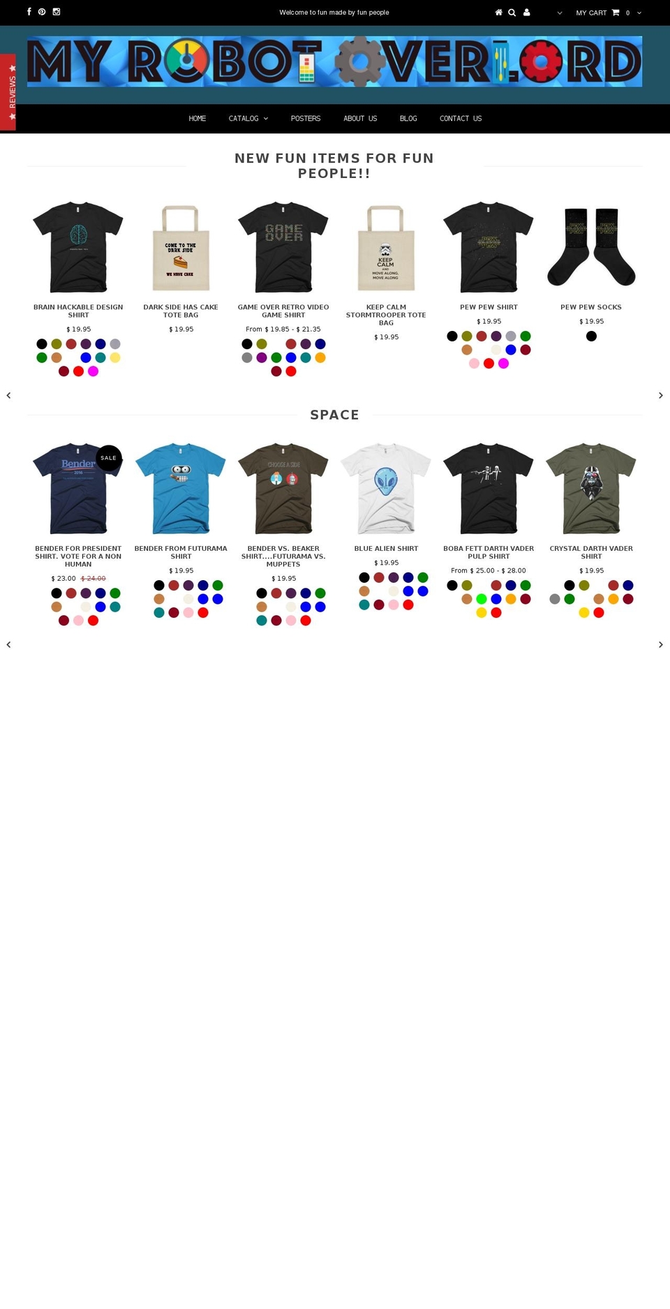 myrobotoverlord.com shopify website screenshot