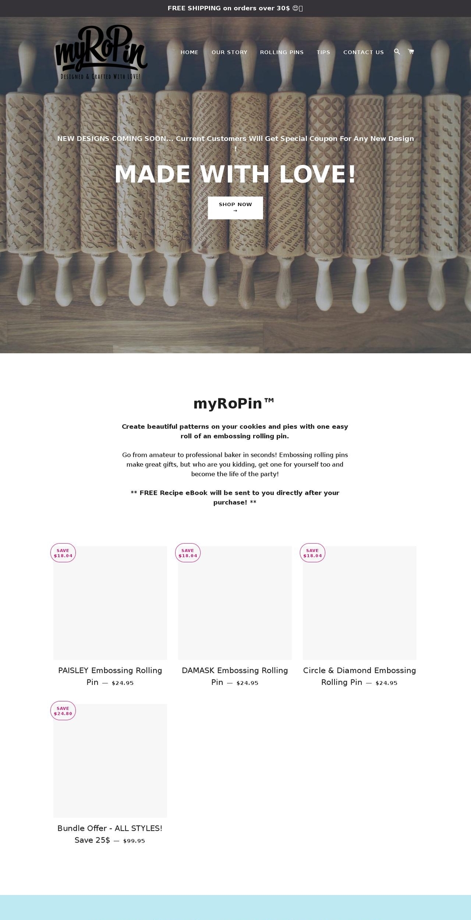 myropin.com — Shopify storefront screenshot