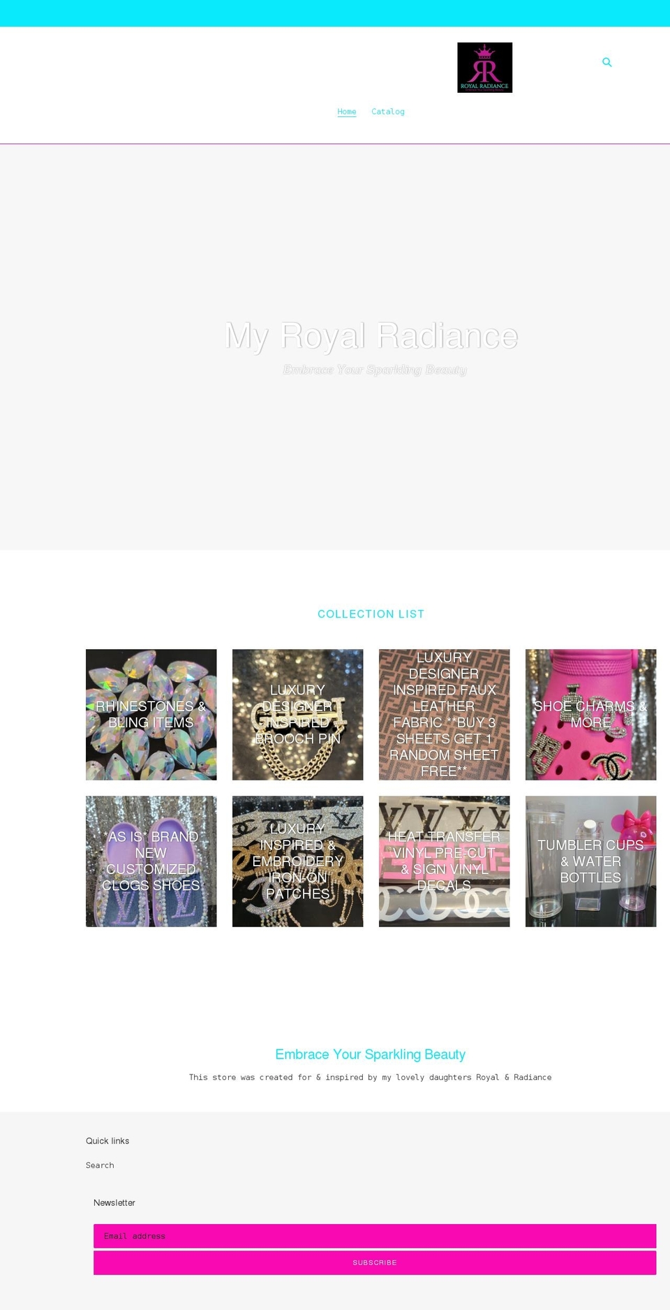 myroyalradiance.com shopify website screenshot