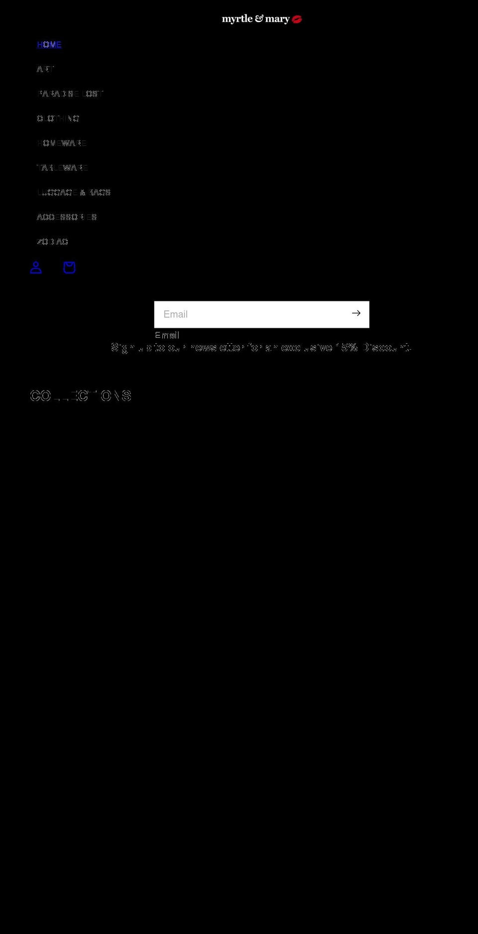 myrtleandmary.com shopify website screenshot