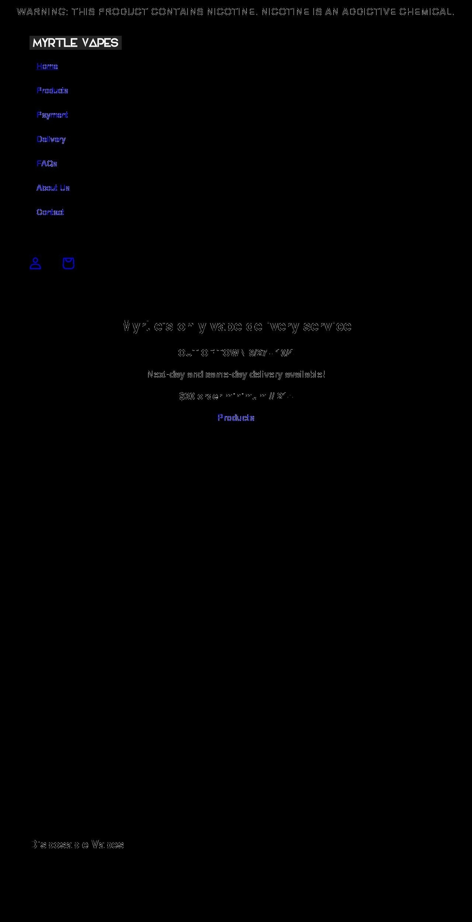 myrtlevapes.com shopify website screenshot
