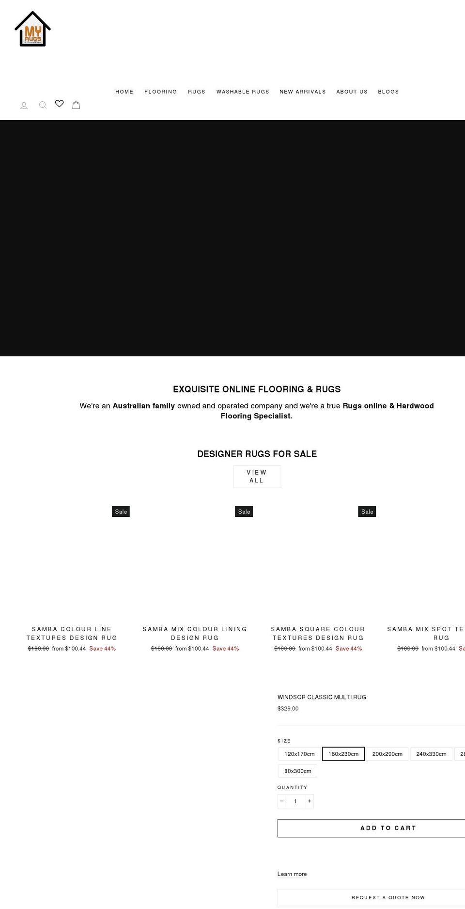 myrugsonline.com.au shopify website screenshot