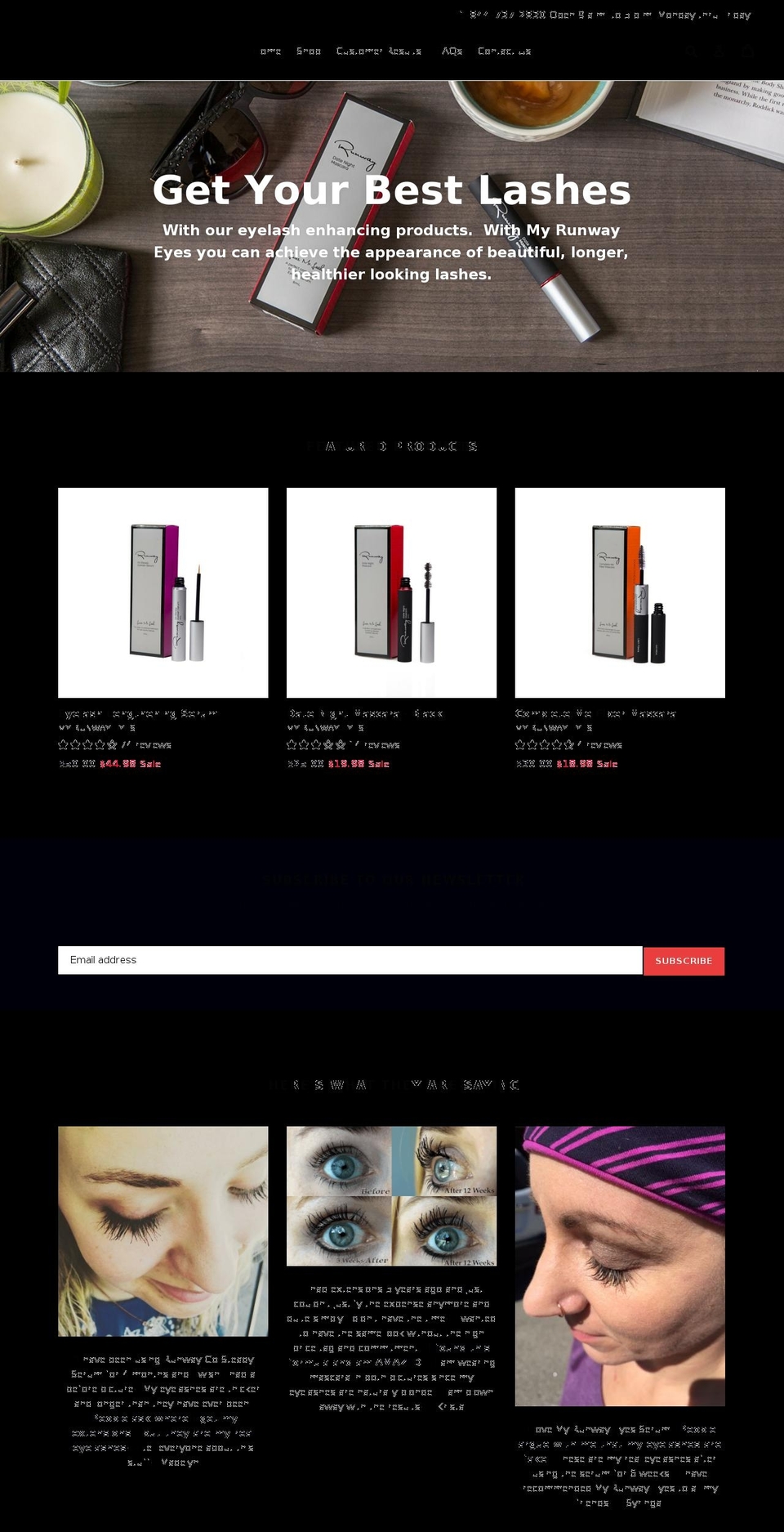 myrunwayeyes.com — Shopify storefront screenshot